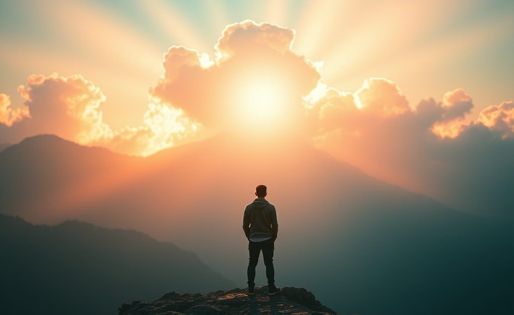 神様の前に立つ